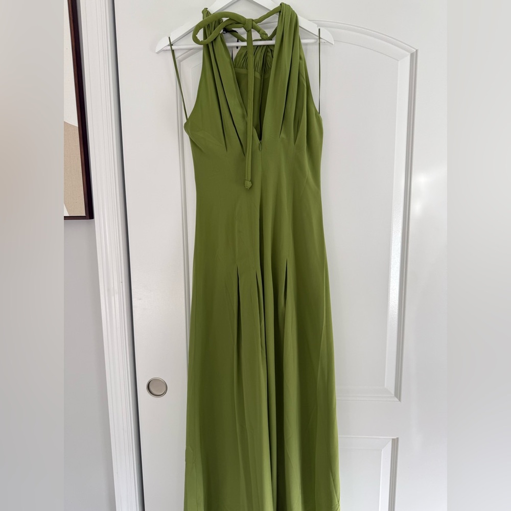 MATTE SILK HALTER MAXI DRESS  NEW - Picture 5 of 7